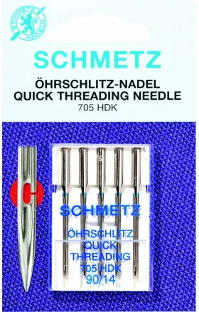 Schmetz Sewing Machine Needles Handicap / Easy Threading 705 HDK Size 80 - 5 pcs.